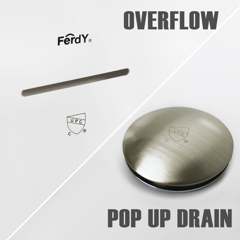 FerdY Bali 47.2'' x 25.6'' Freestanding Soaking Acrylic Bathtub Wayfair